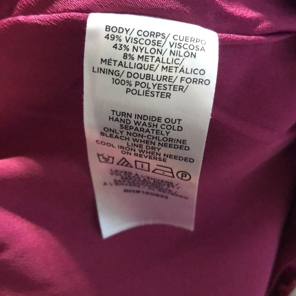 LOFT NEW Petite Size 10 Elegant Velvet Fuchsia Wrap Dress. Mini,Shimmer Floral. - Picture 11 of 12